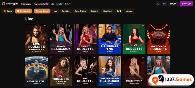 Play top live dealer games