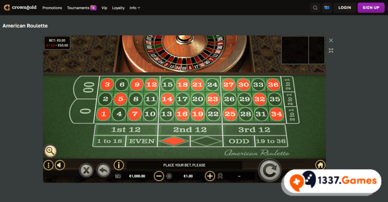 Play roulette online at a top casino