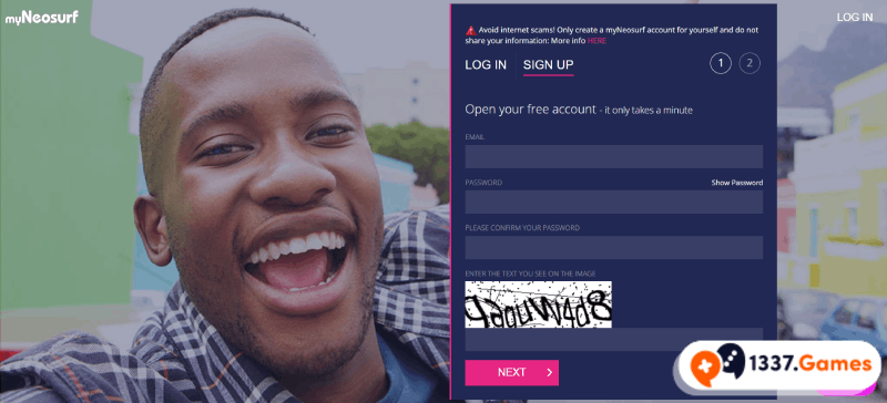 Neosurf Account Registration