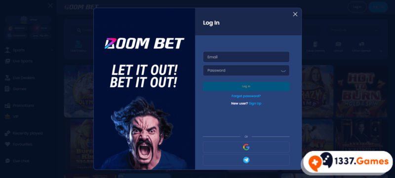 BoomBet login