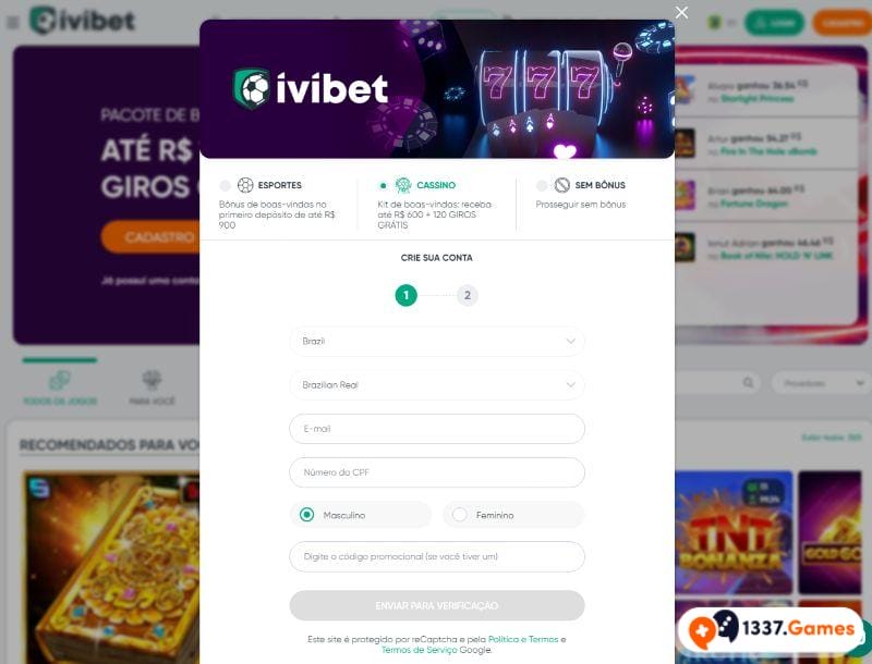 Ivibet Cassino Brasil dinheiro real Cadastro