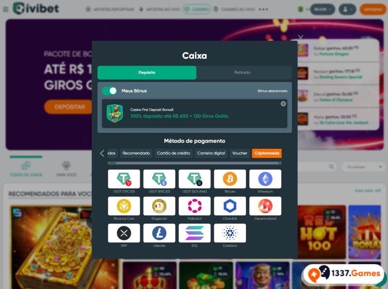Ivibet Cassino Brasil Deposito crypto sin kyc