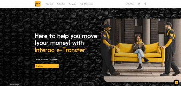 Interac website