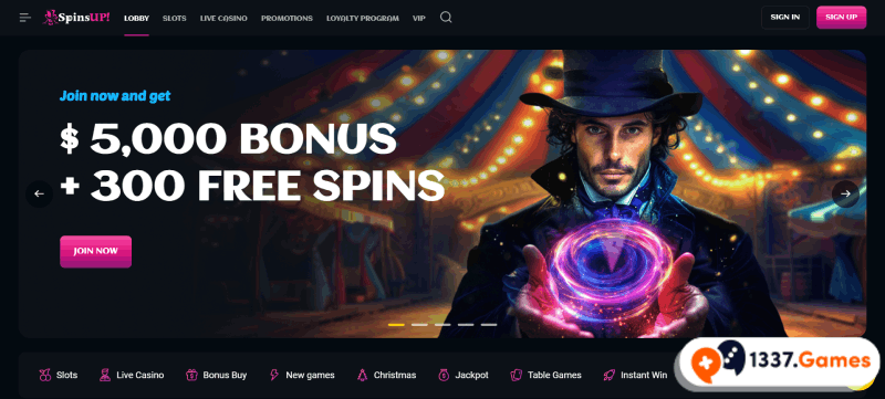 SpinsUp best online casino in CA