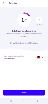 Paysafecard Registrierung im mypaysafe account