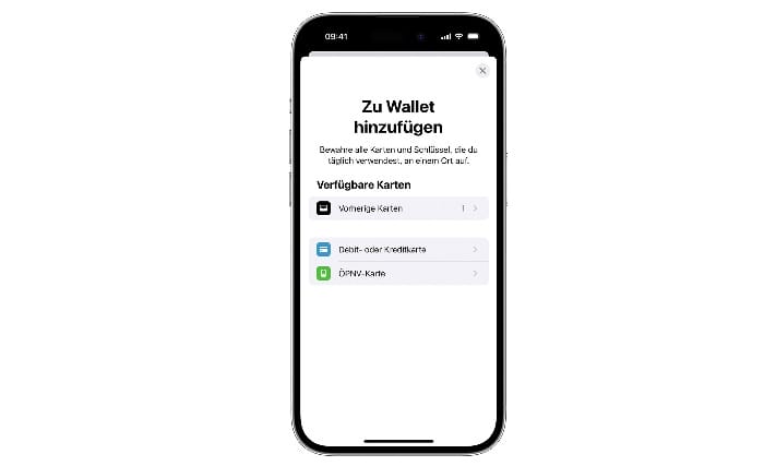 Apple Pay Karten im Wallet