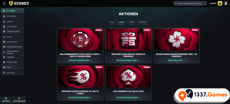 KinBet Bonus mit Paysafecard sichern