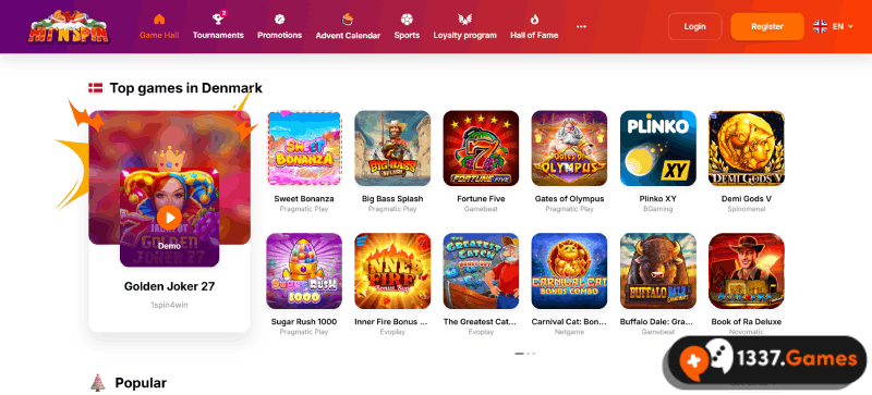Spil online på et dansk casino