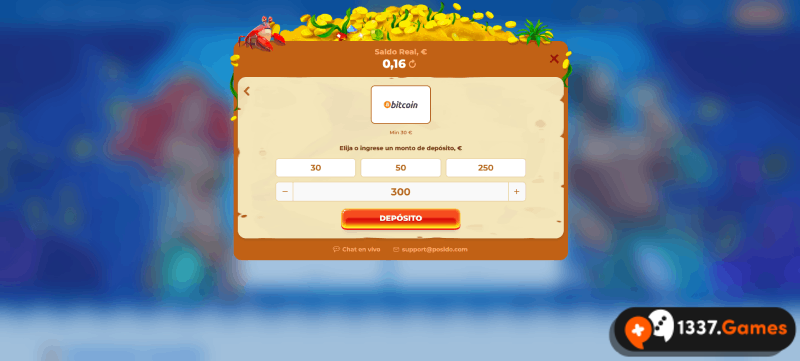 Ingreso de Bitcoin en el casino