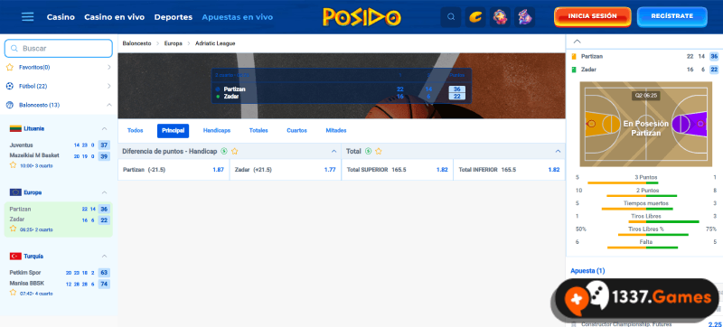 disfrute del baloncesto en directo en el sitio de apuestas en línea