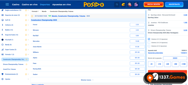 seleccione una carrera en la casa de apuestas