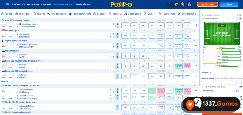 siga la liga de campeones en directo en el sitio de apuestas