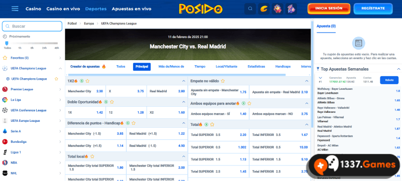 Elegir un mercado de apuestas con Bookmaker