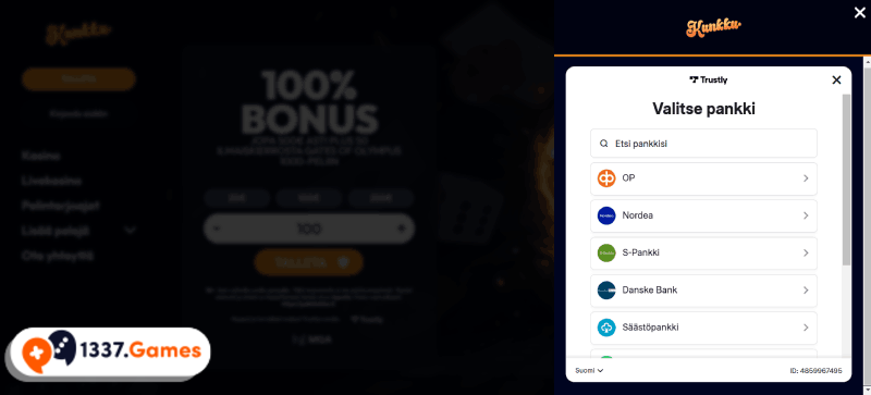Luo tili Trustly nettikasinolla