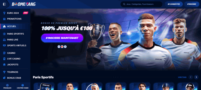 Plus gros bonus chez BoomerangBet