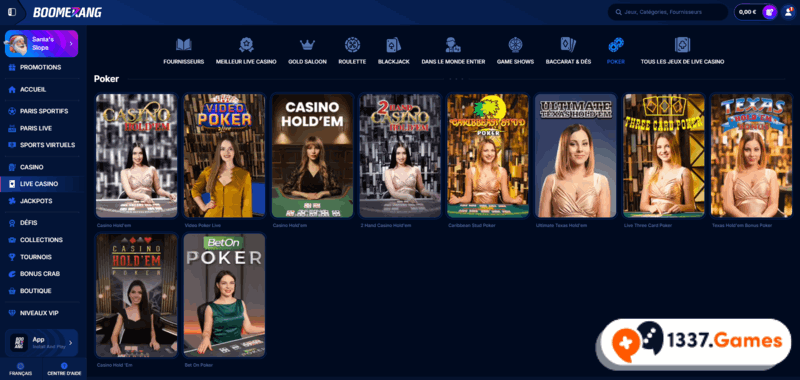 Jouer à la poker en ligne sur sites de casino.