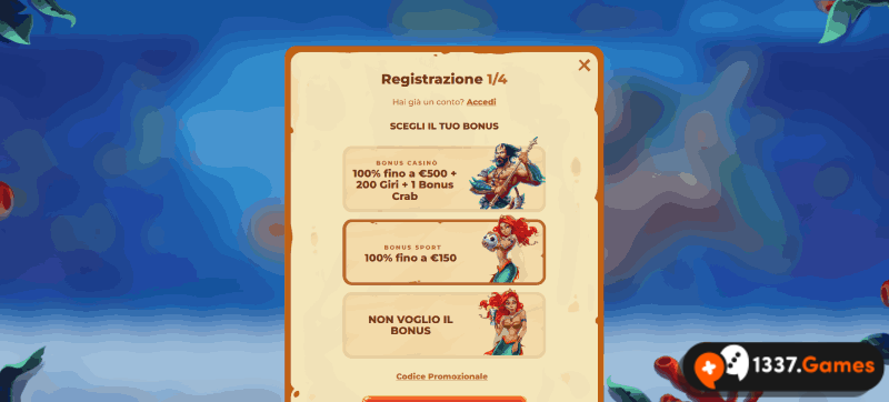 registrazione online per bookmaker senza AAMS