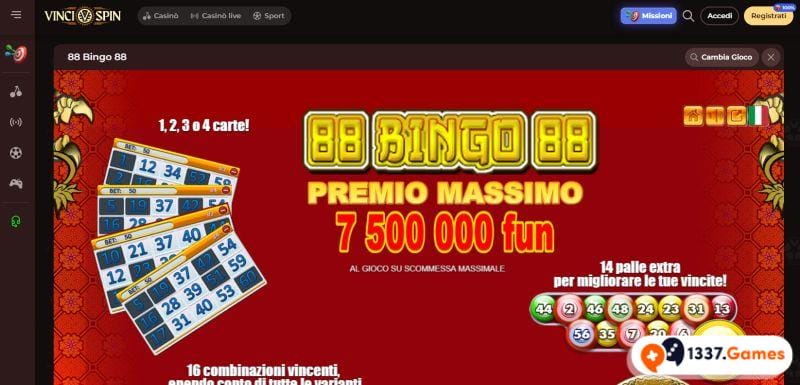 Vincispin Bingo casino non AAMS giocare