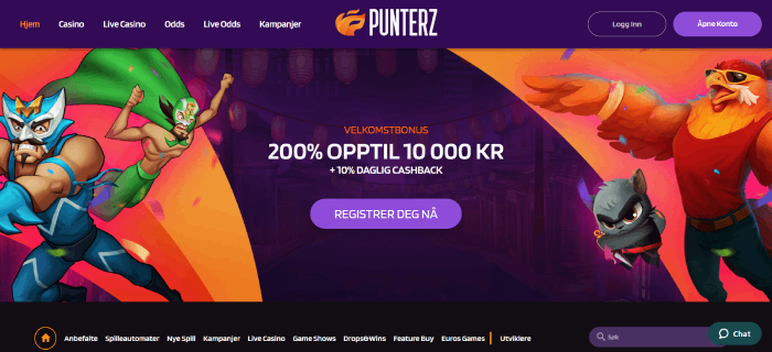 punterz fremragende online casino i Norge