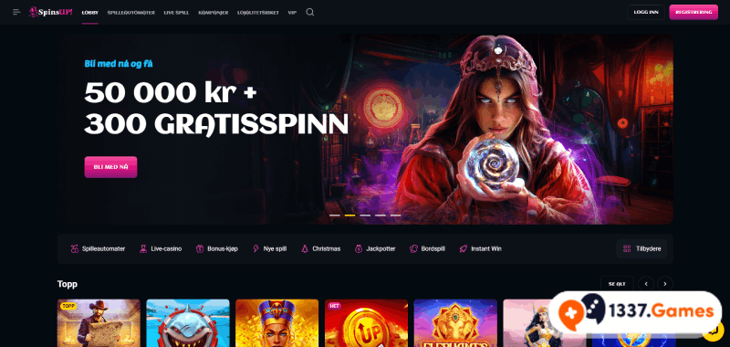 Spinsup velg et nettcasino