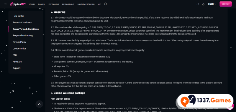 Check Wagering Requirements in fast payout casino online