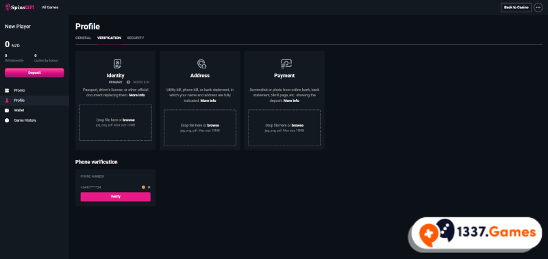 Check verification in fast payout online casino