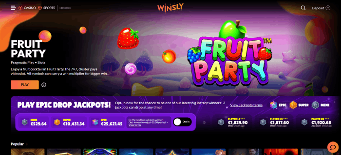 Winsly online casino utan omsättningskrav
