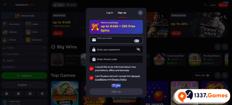 Register at a foreign casino online
