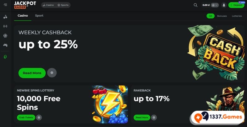 Jackpot Raider Casino Bonuses