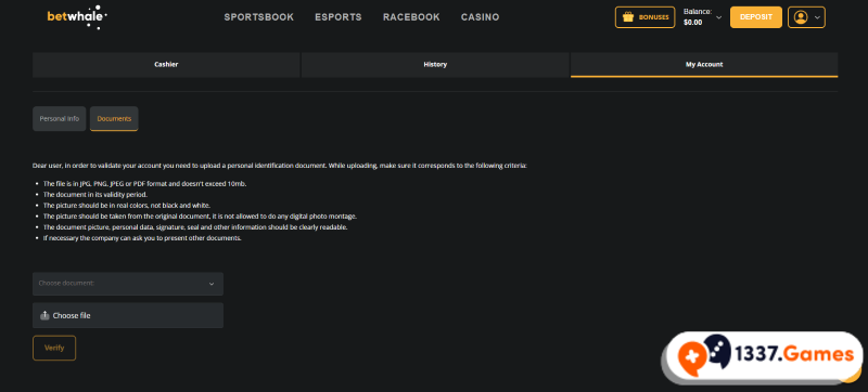 Verification at fast payout online casino