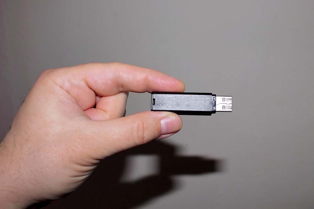 USB stick in hand