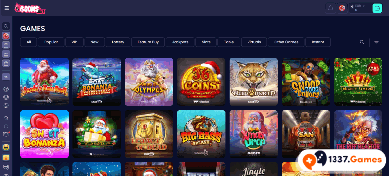 Booms.Bet casino spelaanbod