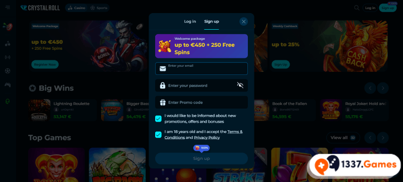 CrystalRoll-register casino europa