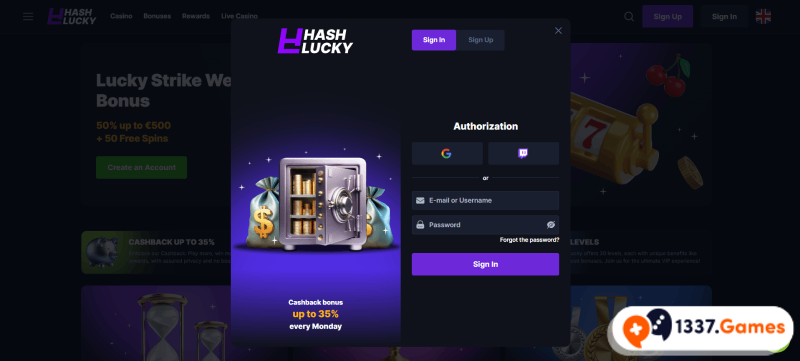 Hash Lucky casino inloggen