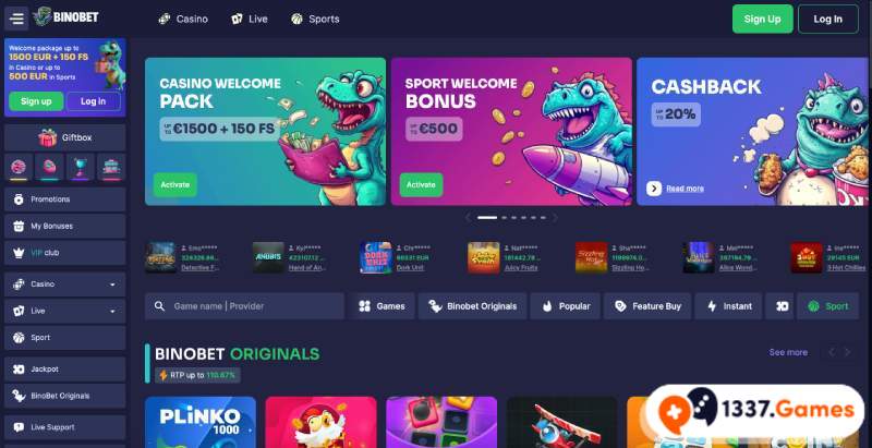 Binobet Casino Beste bonussen