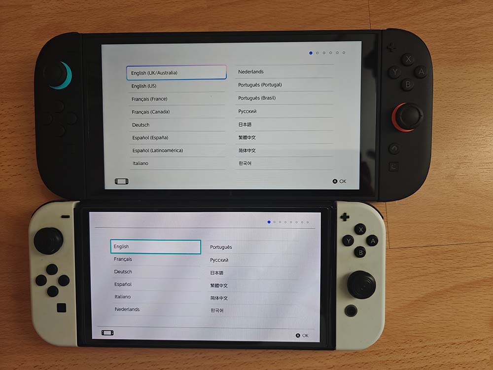 Switch 2 naast de Switch OLED