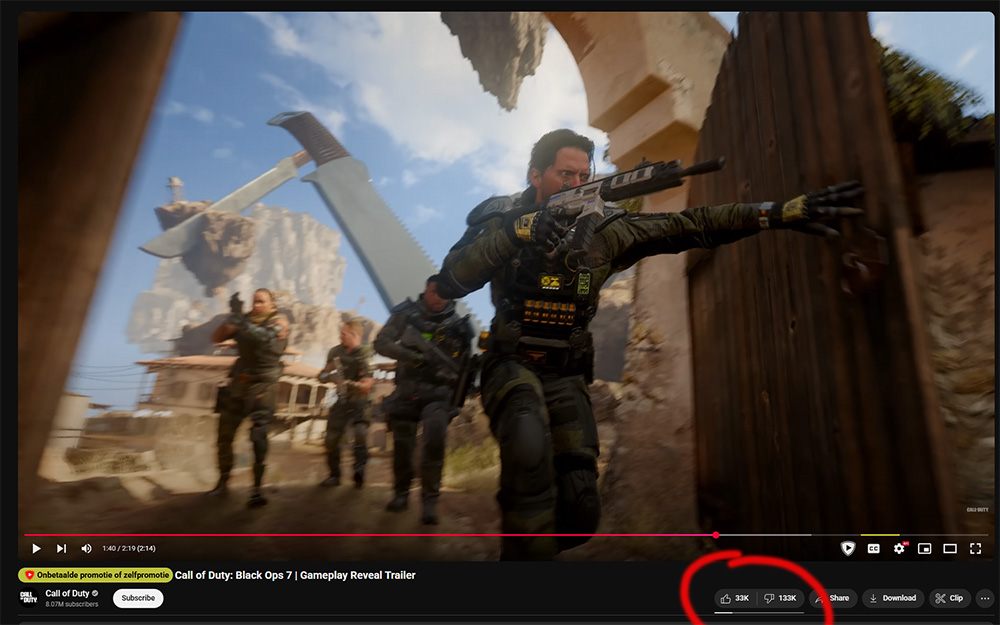 Black Ops 7 dislikes