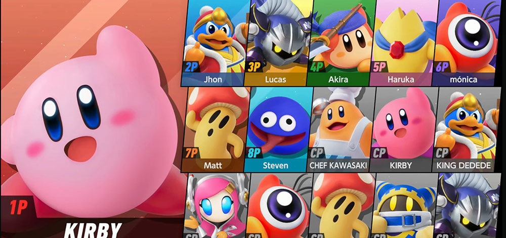 Kirby Air Riders Roster