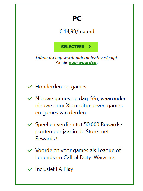 Nieuwe PC Game Pass
